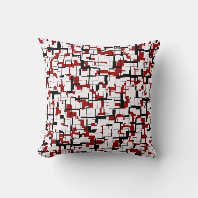 Digital Camo Black White Red Mönster Kudde (Framsida)