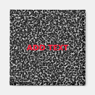 Digital Camo Black White Red Mönster Magnet