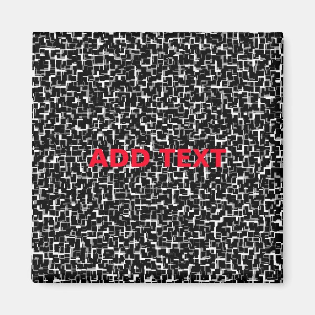 Digital Camo Black White Red Mönster Magnet (Framsidan)