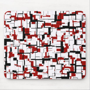 Digital Camo Black White Red Mönster Musmatta