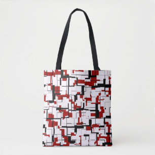 Digital Camo Black White Red Mönster Tygkasse