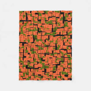 Digital Camo Grönt Orange Black Mönster Fleecefilt