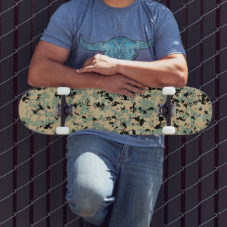 Digital Camo – Tan-Green MED kamouflage-mönster Mini Skateboard Bräda 18,5 Cm