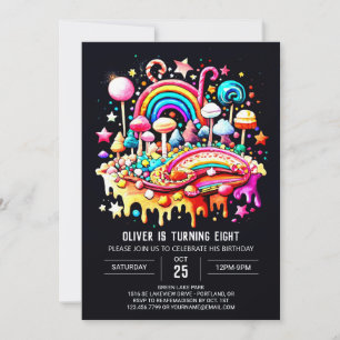 Digital Candy Birthday Inbjudningar
