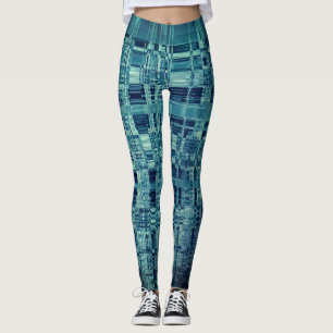 Digital Checkered Blue-Abstrakt Leggings