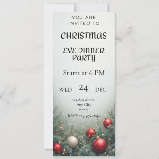 Digital Christmas Eve Dinner party Invitation Inbjudningar