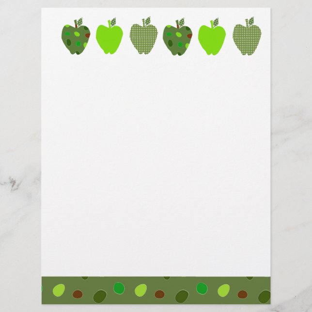 Digital Collage Grönt Söt Cute Apples (Framsida)