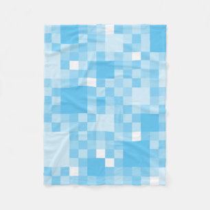 Digital cyan Pixelated Little Squares Fleecefilt