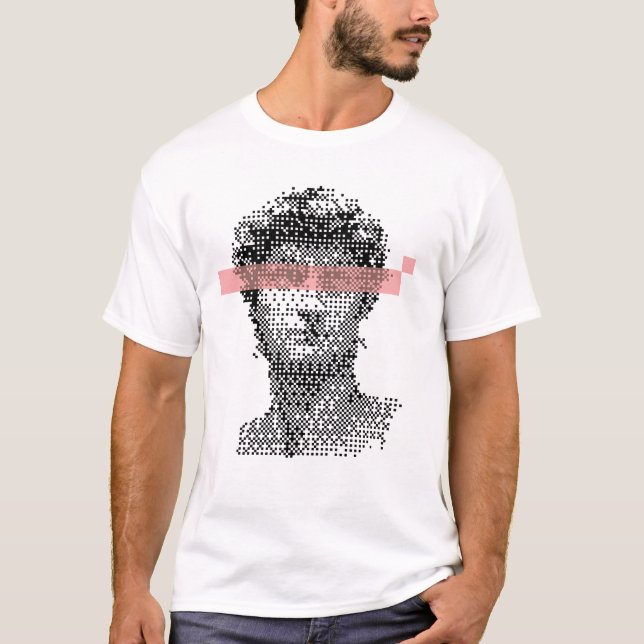 Digital David Michelangelo Pixel-design T Shirt (Framsida)