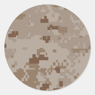 Digital Desert-kamouflage Runt Klistermärke