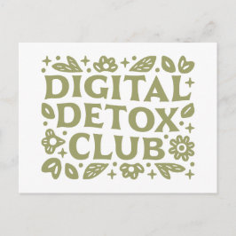 Digital detox club wellness girl green aesthetic vykort
