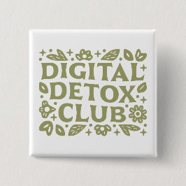 Digital detox-klubb välbefinnande tjej estetisk knapp