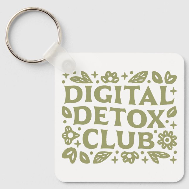 Digital detox-klubb välbefinnande tjej estetisk nyckelring (Framsida)