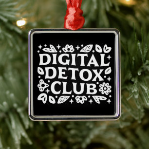 Digital detox-klubbens mindfulnesspåminnelse julgransprydnad metall