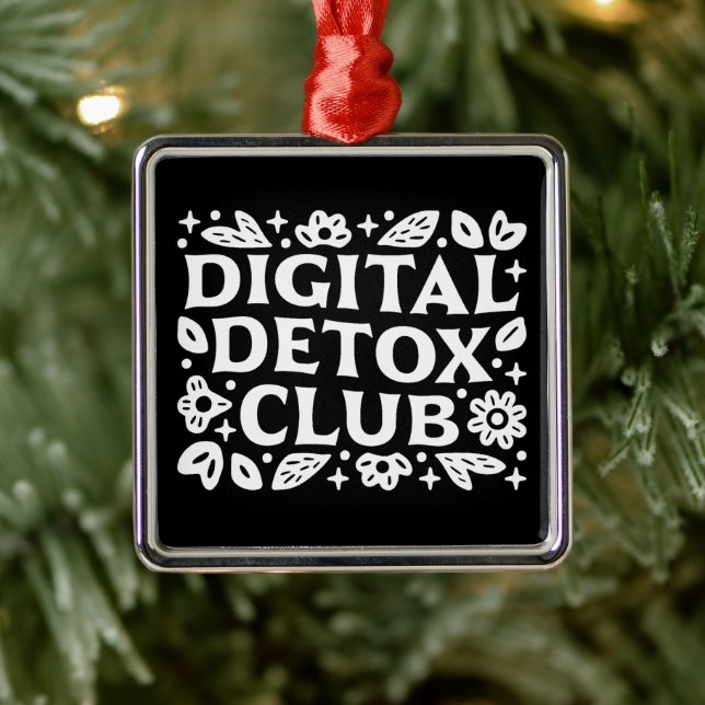 Digital detox-klubbens mindfulnesspåminnelse julgransprydnad metall (Träd)
