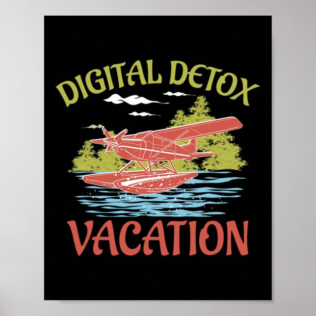 Digital Detox Vacation Burnout Stressar medvetenhe Poster (Framsidan)
