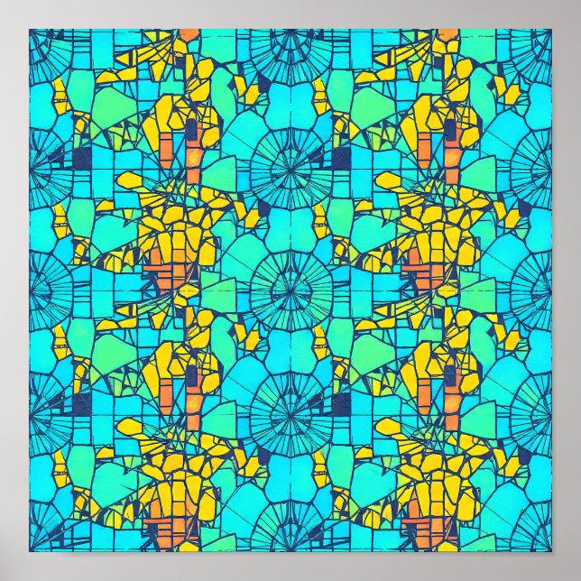 Digital Distortion Glitch Art Seamless Wallpaper Poster (Framsidan)