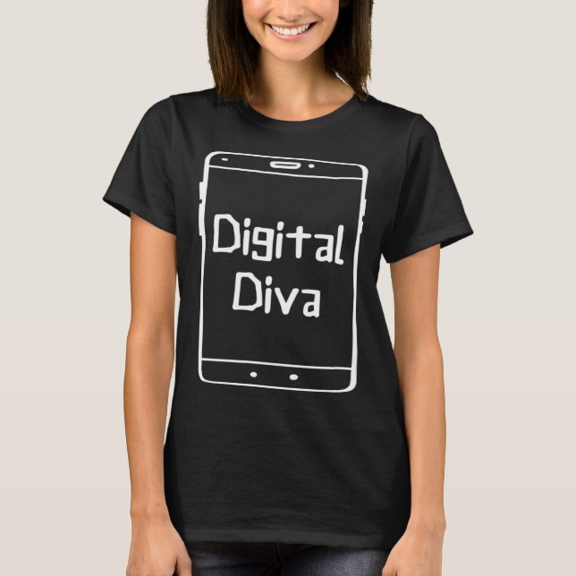 Digital Diva  Social Media Influencer  Keyboard Wa T Shirt (Framsida)
