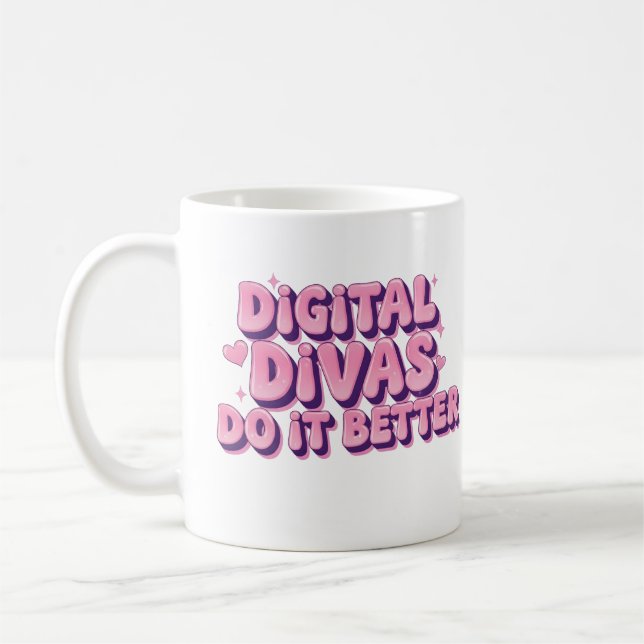 Digital Divas gör det bättre Mugg - Lustigt Tech G (Vänster)