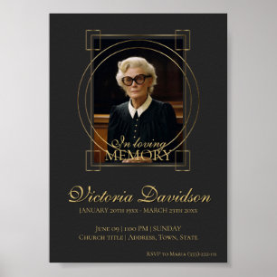 Digital dödsannons inlägg Mörkgrå Poster