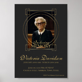 Digital dödsannons Svart Grå Poster