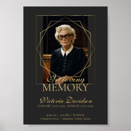 Digital dödsannons Svart Grå Poster