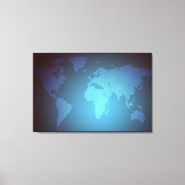 Digital Dot World Map Gradient Art Canvastryck