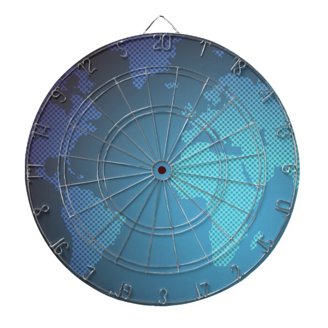 Digital Dot World Map Gradient Art Darttavla (Framsidan)