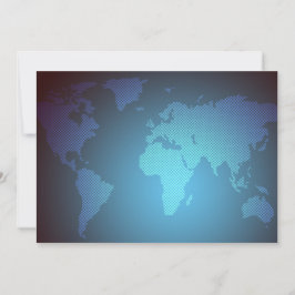 Digital Dot World Map Gradient Art Julkort