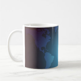 Digital Dot World Map Gradient Art Kaffemugg
