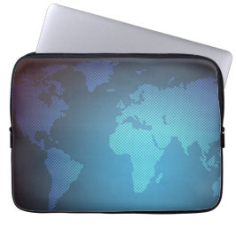 Digital Dot World Map Gradient Art Laptop Fodral