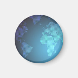 Digital Dot World Map Gradient Art Magnet