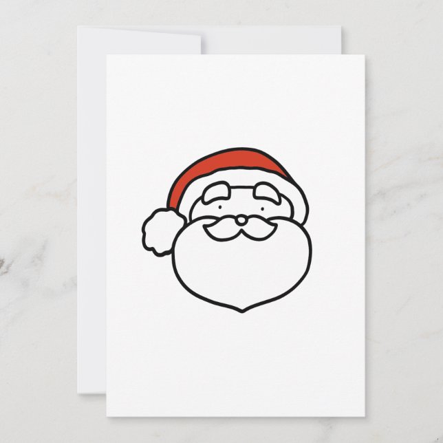 Digital Download Christmas Santa with Red Hat Julkort (Framsida)