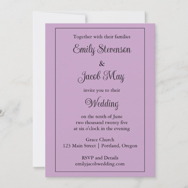 Digital Download Lilac Wedding-inbjudan Inbjudningar (Framsida)