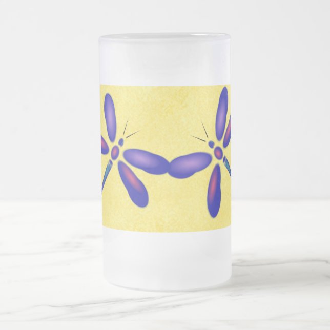 Digital Dragonfly Gult Frosted Mugg (Center)