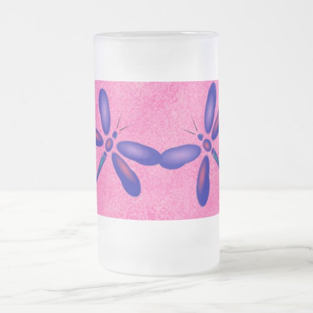 Digital Dragonfly Rosa Summer Frosted Mugg (Center)