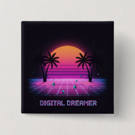 Digital Dreamer Retro Lapel Button Knapp