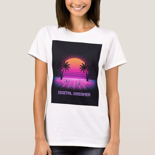 Digital Dreamer Retro Sunset Tröja | Y2K skjorta (Framsida)