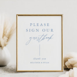 Digital Dusty Blue Calligraphy signerar vår gästbo Poster