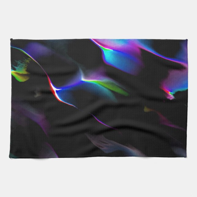 Digital dyes-färgad med mörk blått dominans kökshandduk (Horisontell)