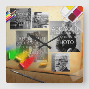 Digital eller Instagram 5-Photo tar tid på den Fyrkantig Klocka