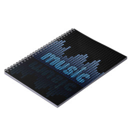 Digital Equalizer Music Wave Wall Anteckningsbok