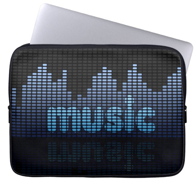 Digital Equalizer Music Wave Wall Laptop Sleeve (Framsidan)