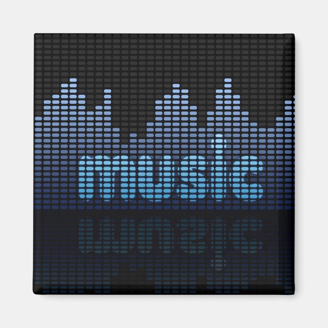 Digital Equalizer Music Wave Wall Magnet (Framsidan)