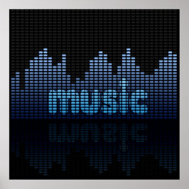 Digital Equalizer Music Wave Wall Poster