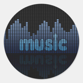 Digital Equalizer Music Wave Wall Runt Klistermärke