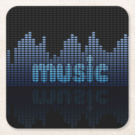 Digital Equalizer Music Wave Wall Underlägg Papper Kvadrat