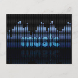 Digital Equalizer Musikvåg Vägg Vykort