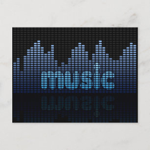 Digital Equalizer Musikvåg Vägg Vykort