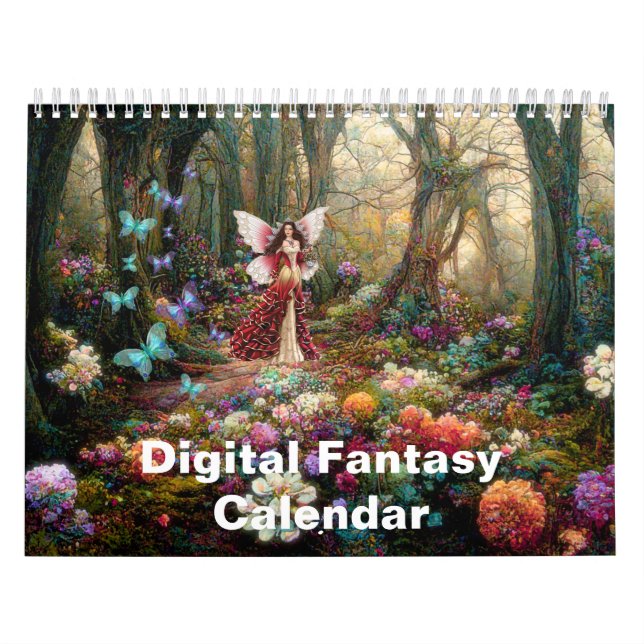 Digital Fantasy Abstrakt Painting Art 2025 Kalender (Omslag)